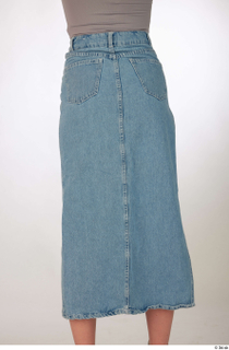 Ashley blue long denim skirt split side casual dressed leg…